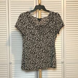 East 5th Animal Scoop Neck Short Sleeve Blouse XL